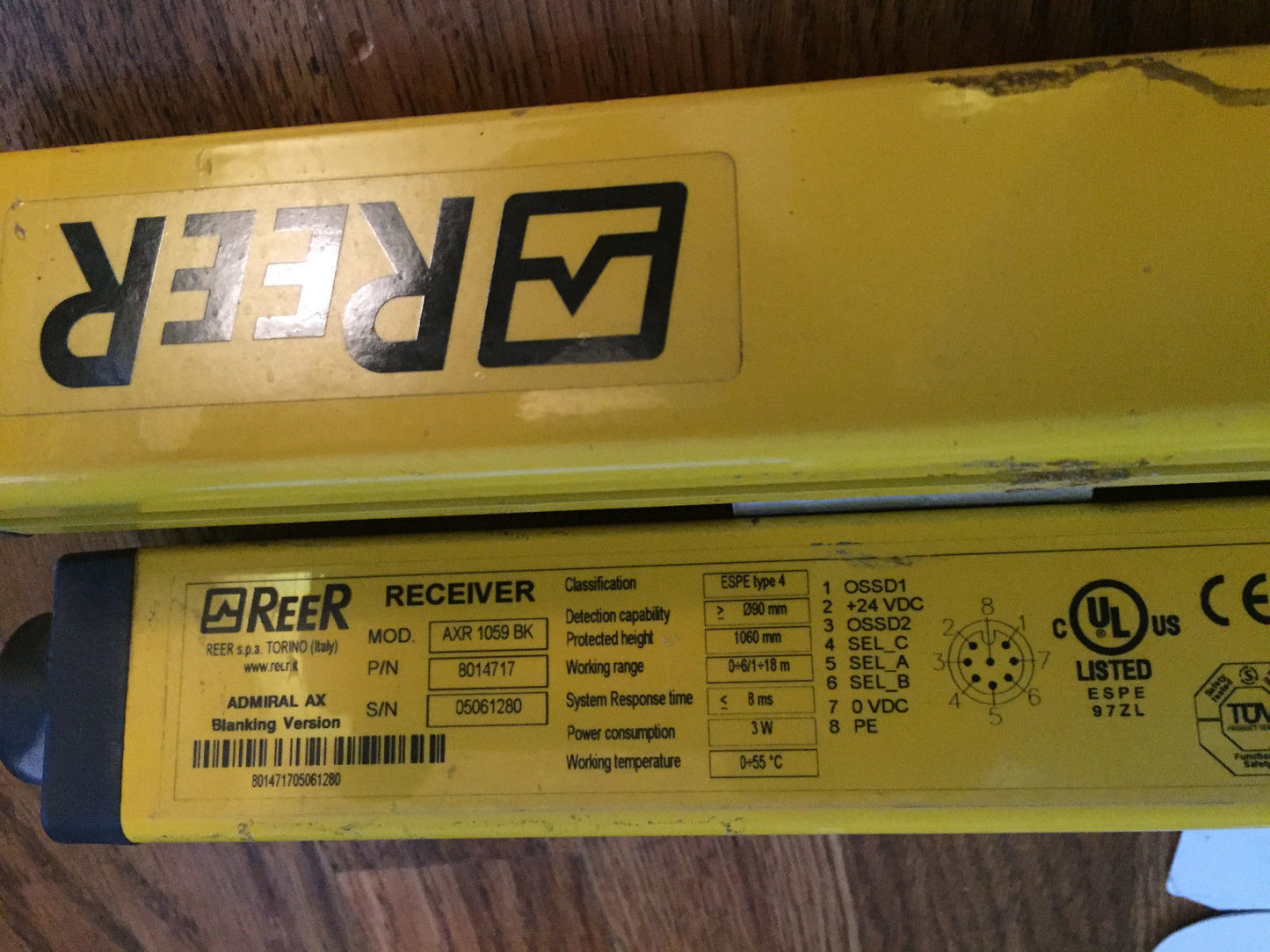 Reer Axr 1059 Bk,Axe 1059 Bk,8014717 Safety Light Curtains Emitter & Receiver,Ck