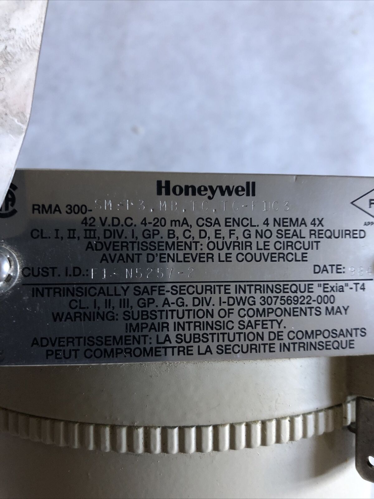 New Honeywell Rma300-Sm-F3-Mb-Tc-Tg-F1c3,Honeywell Rma300 Meter Proof,Be