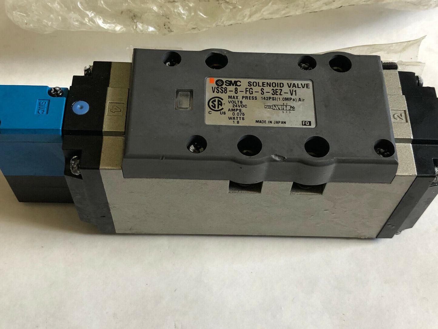 New Smc Vss8-8-Fg-D-3Ez-V1 Pneumatic Solenoid Valve Dc21-26V, 24 Vdc,Sr