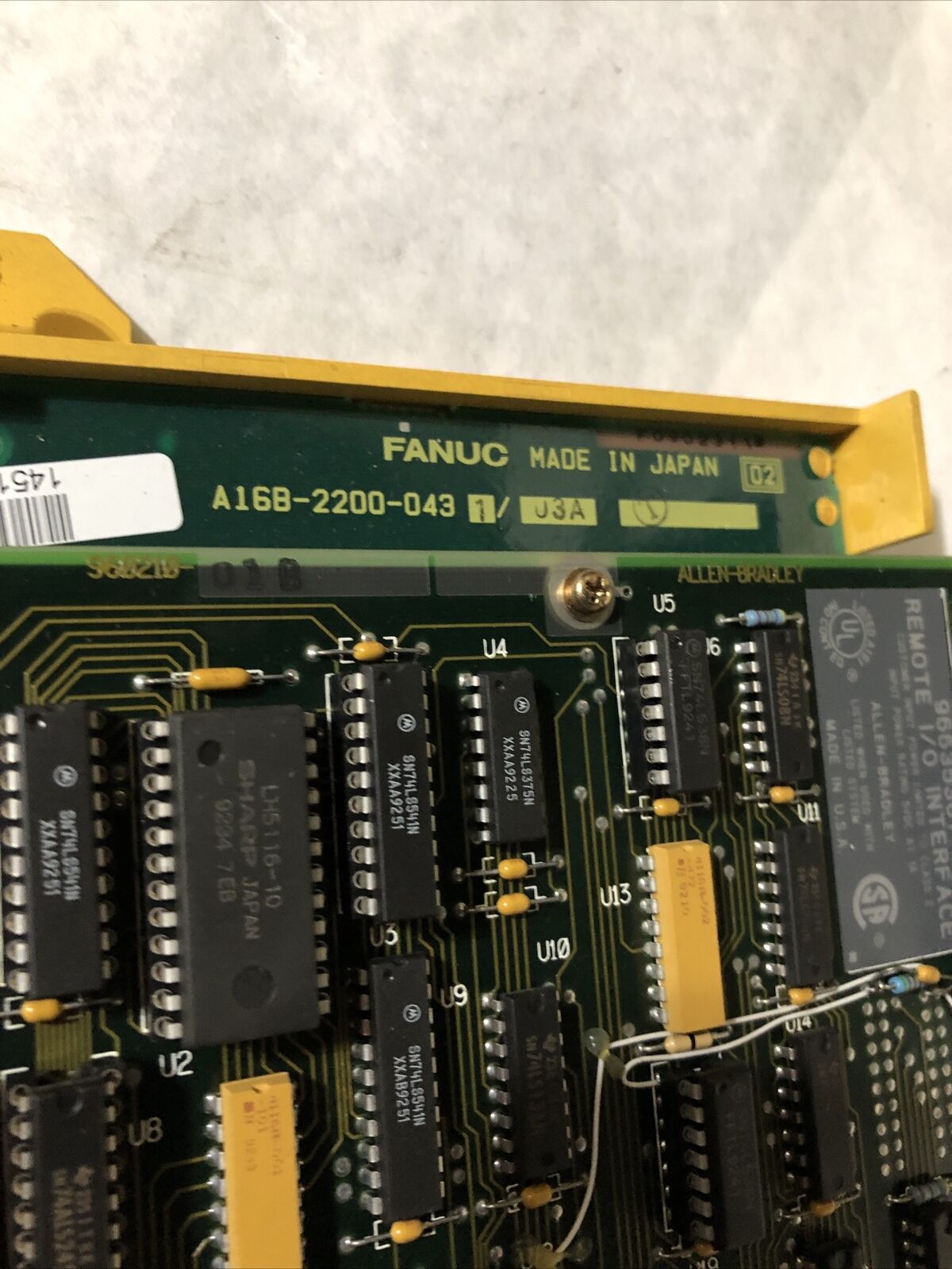 Fanuc A16b-2200-0431/03A Card W/ Allen-Bradley 96635301 Remote I/O,Sj,Fd
