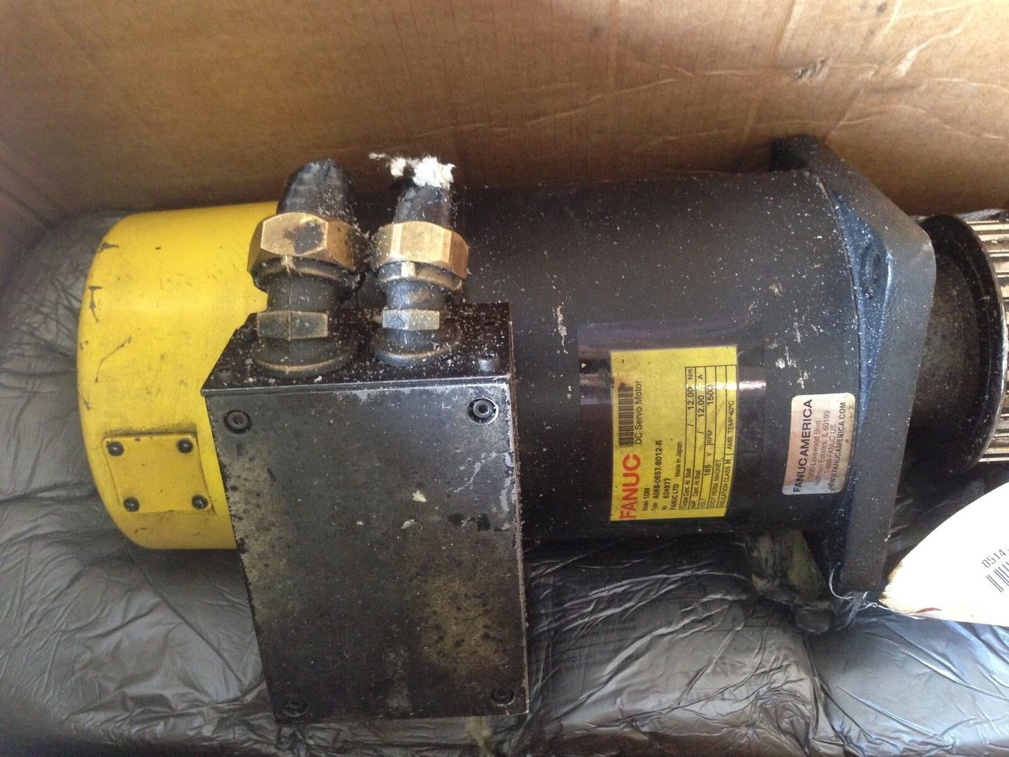 Fanuc A06b-0657-B012-R Dc Servo Motor,Fanuc 10M,165 Vdc,1500 Rpm,Bk