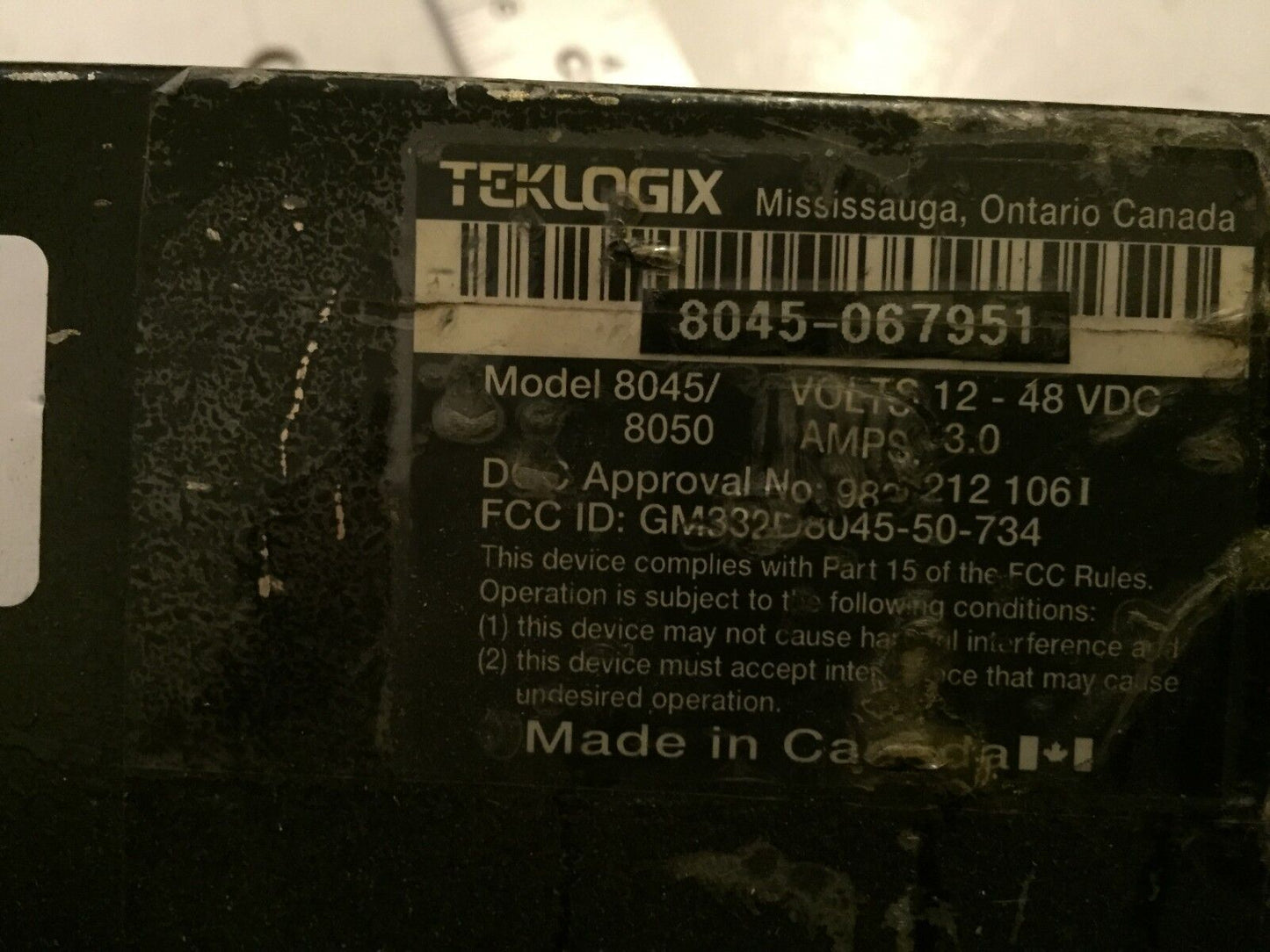 Teklogix 8045,8045-067951,8045/8050 Vehicle Terminal Keyboard 2W 8045,Ba
