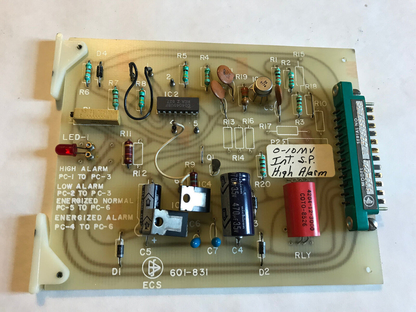 Ecs 800-226,601-831,High Alarm 800-226 Pc High-Low Alarm Card Pcb,Ad