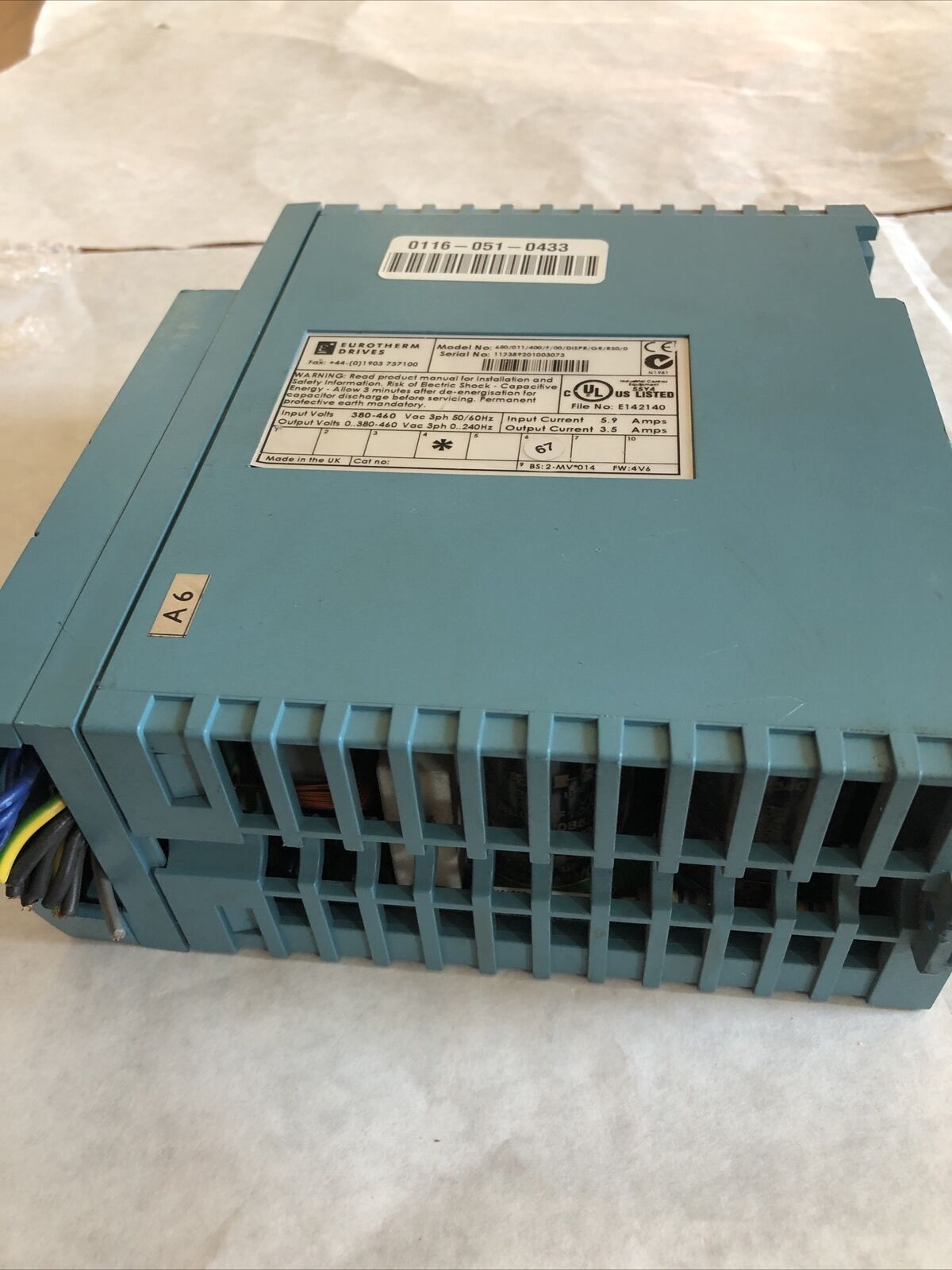 Eurotherm 650/011/400/F/00/Dispr/Gr/Rso/0 Drive,650 Series 380-460Vac,Bb