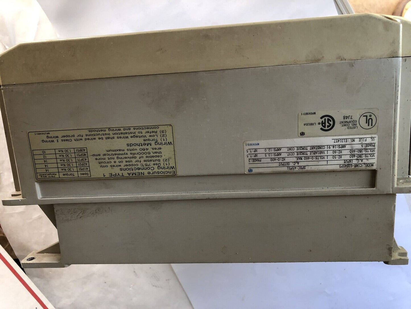 Magnetek Cimr-G3s45p5 Ac Drive Gpd 503 3Phase 7.5Hp 14.9 Amps,Dd