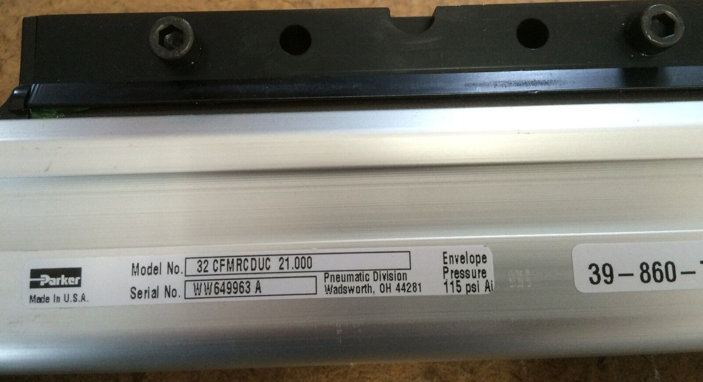 Parker 32 Cfmrcduc 21.000,39-860-7202 Pneumatic Linear Actuator, 21" Stroke,Be