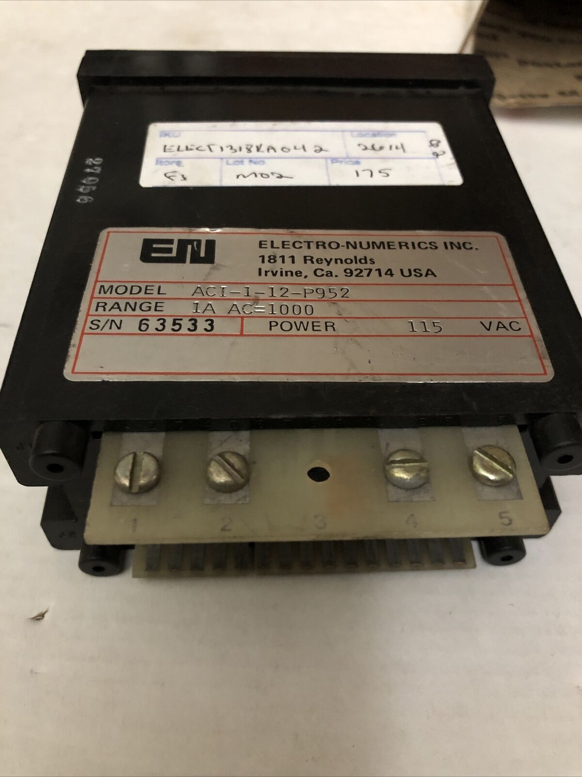 Electro Numerics Aci-1-12-P952 Display, 115Vac,Dc