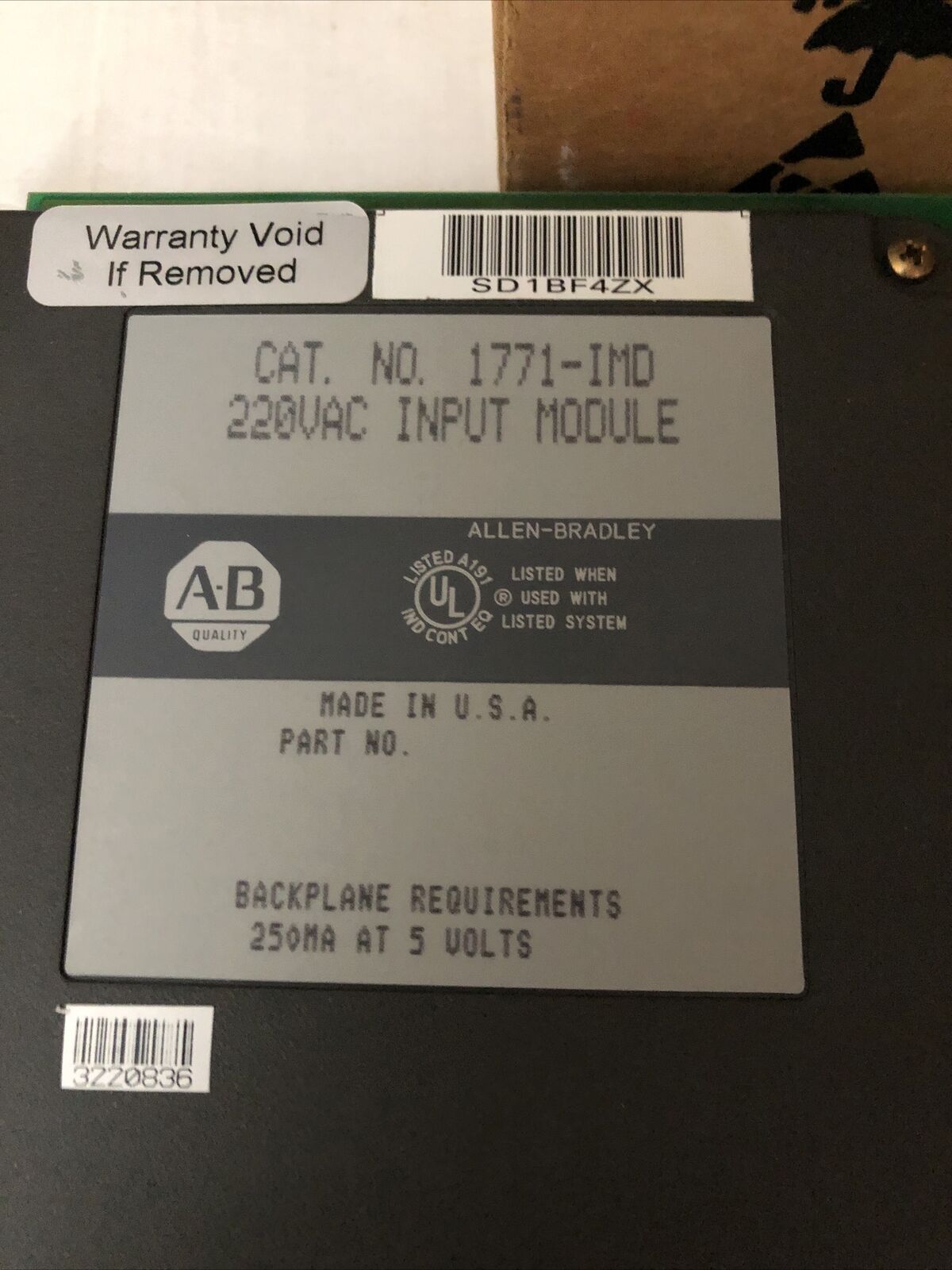 New Allen Bradley 1771-Imd Input Module 220Vac 16Point Plc5,1771Imd,Cw