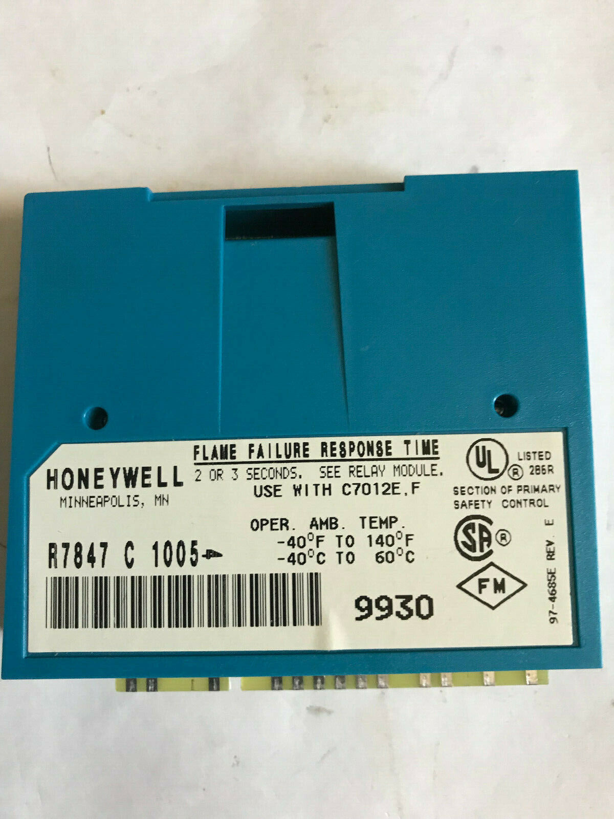 Honeywell R7847c1005 Dynamic Self-Check Rectification Flame Amplifier,Eu,Ez,By