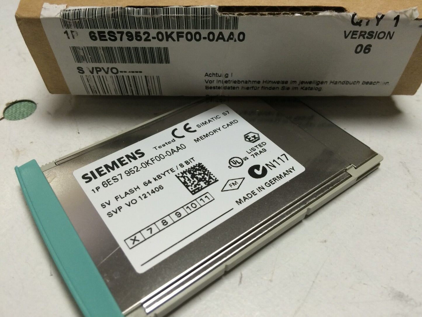 Siemens 6Es7 952-0Kf00-0Aa0 Memory Card,Mc 952/64 Kb 5V, 6Es7952-0Kf00-0Aa0,Ch