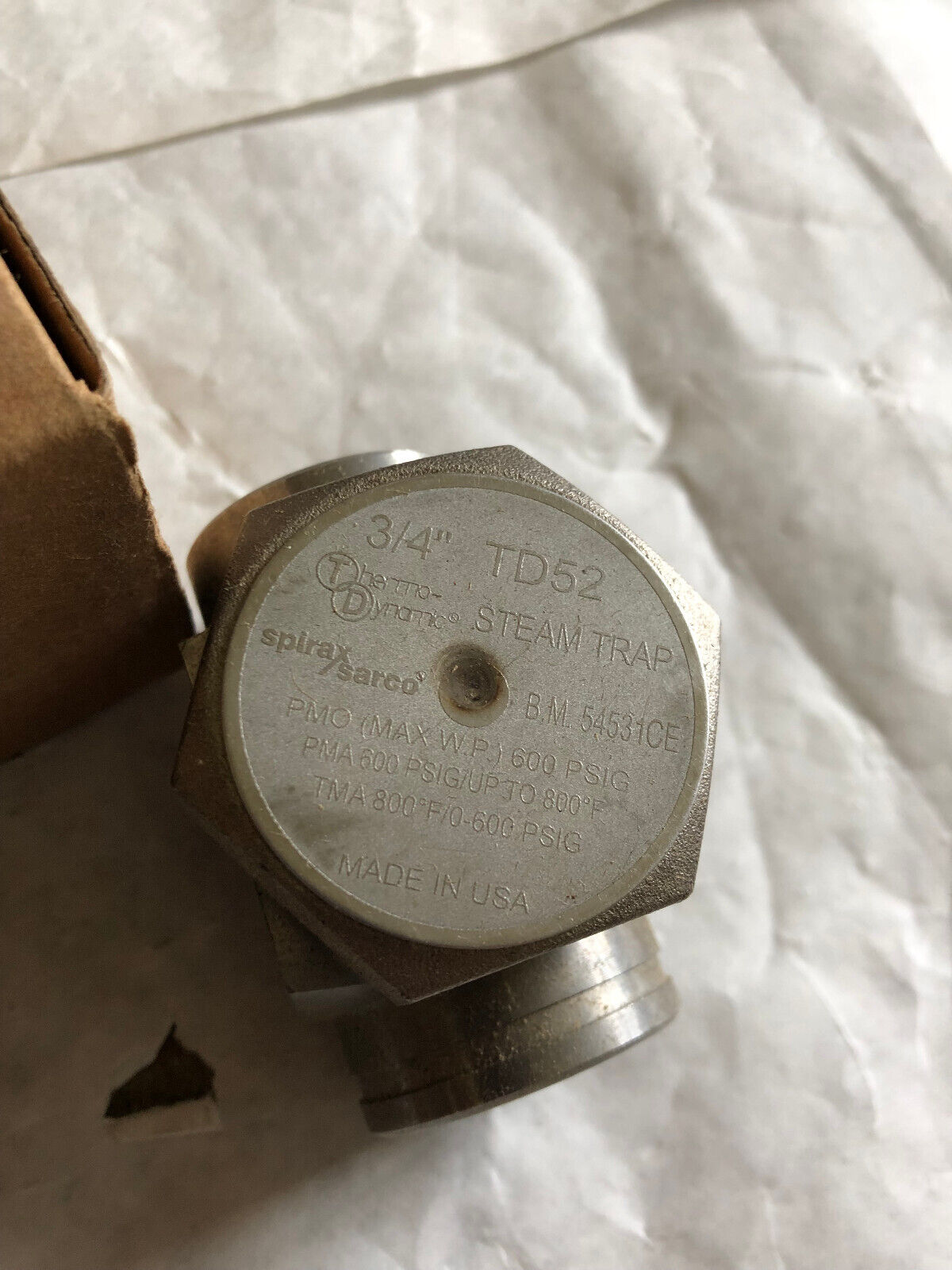 New Spirax Sarco 3/4” Td52,B.M. 54531Ce Thermo Dynamic Steam Trap,Ea