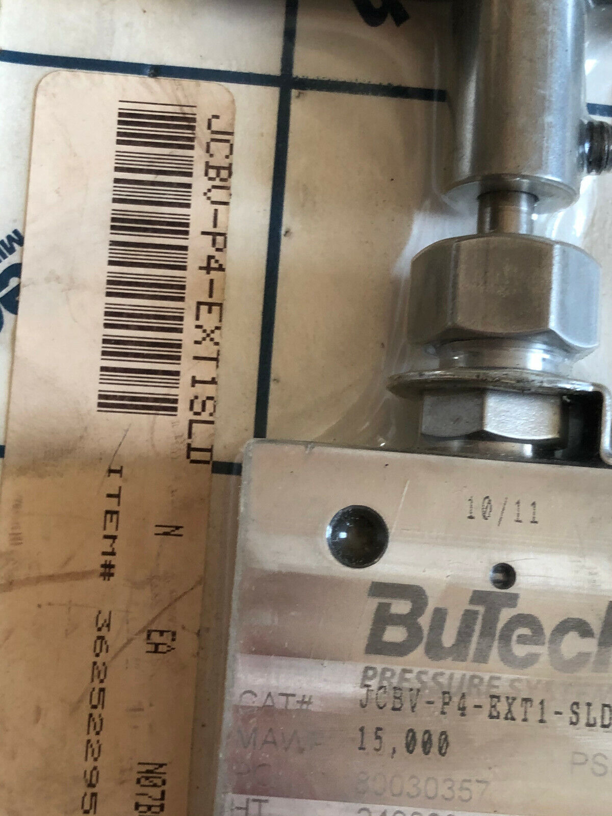 Butech Jcbv-P4-Ext1sld Butech Jsv-P4-Bo,15,000 High Pressure Valve 1/4" Npt,Fg