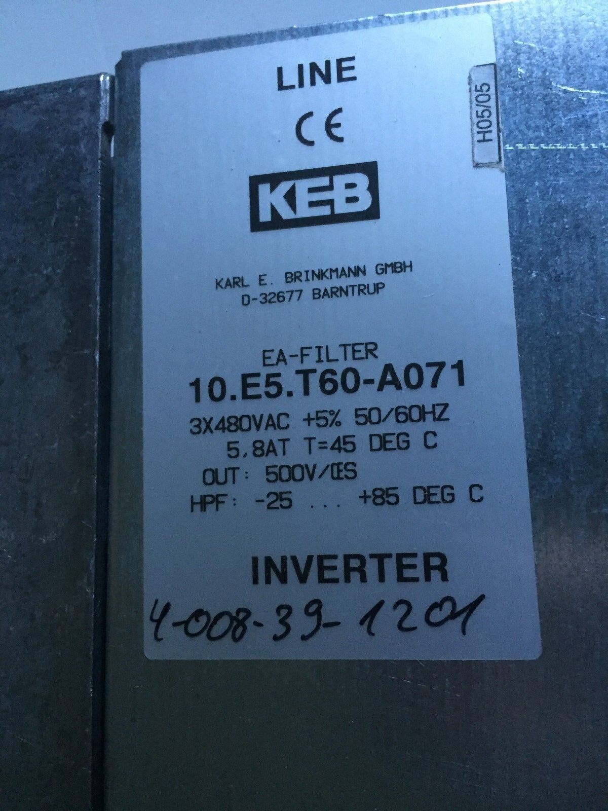 Keb 09.F5.Cbb-Ya00,10.E5.T60-A071 Combivert,Keb 09.F5.Cbb-Yaoo,2.8Kva,3Ph,Tj,Ap