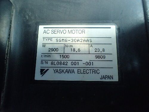 Yaskawa Sgmg-30A2aas, Servo Motor, 2900W, 1500Rpm,Ti