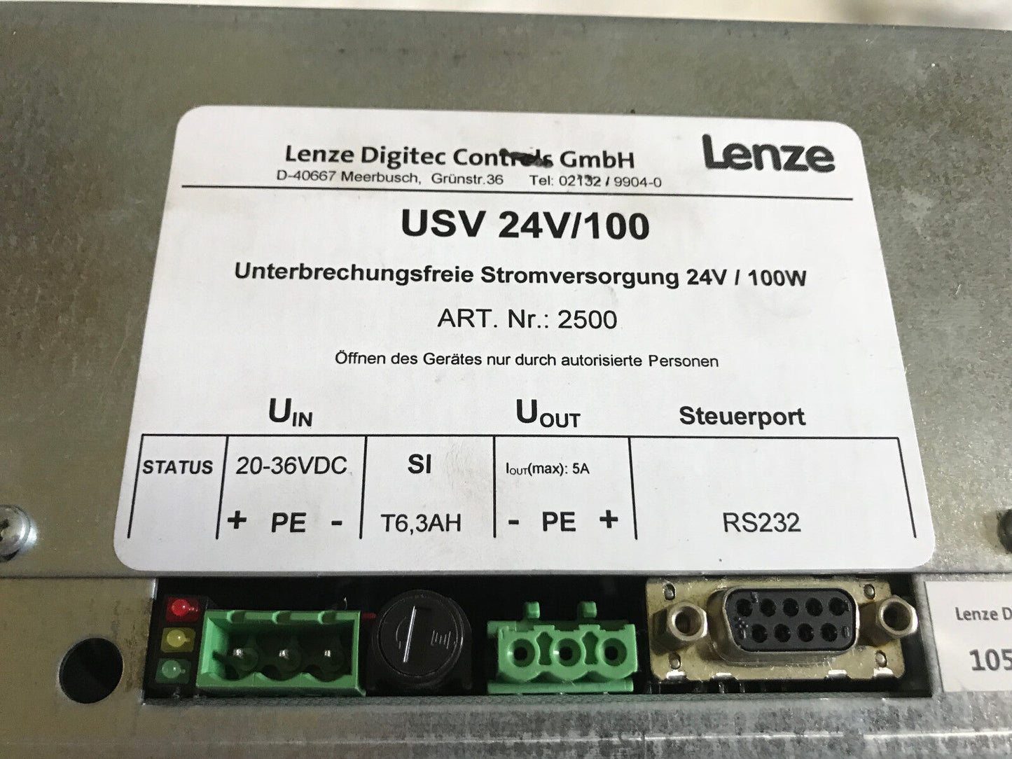 New Lenze Usv 24V/100,Lenze Digitec Controls 105Ez13302 Module Gmbh Art 2500,Eq