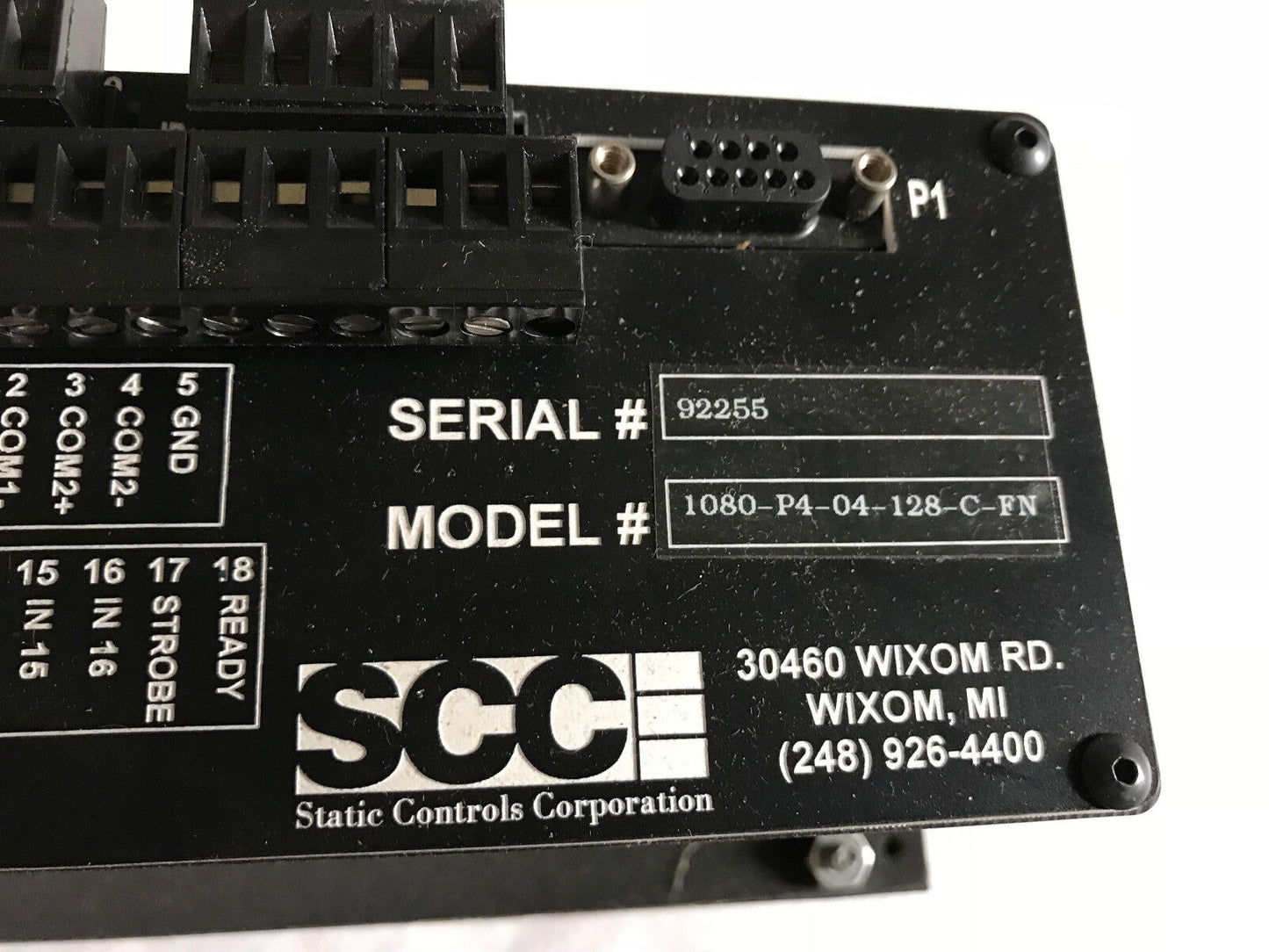 Scc 1080-P4-04-128-C-Fn Static Controls 1080-P4-04-128-C-Fn Terminal Panel,Es