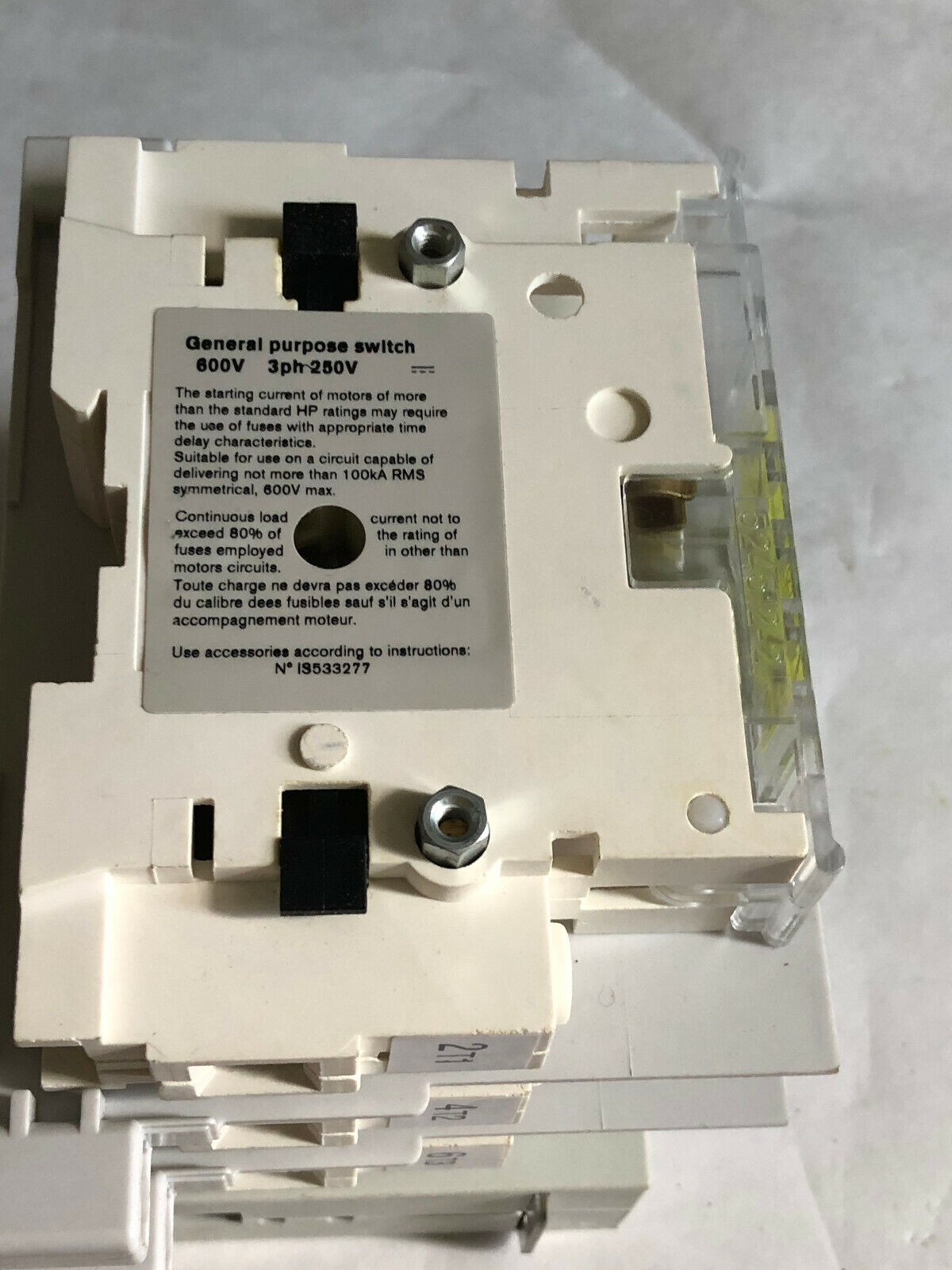 New Socomec Fuserbloc Cc30a / 38603003 Switch 30 Amp, 600V,Cc30a/38603003,Am