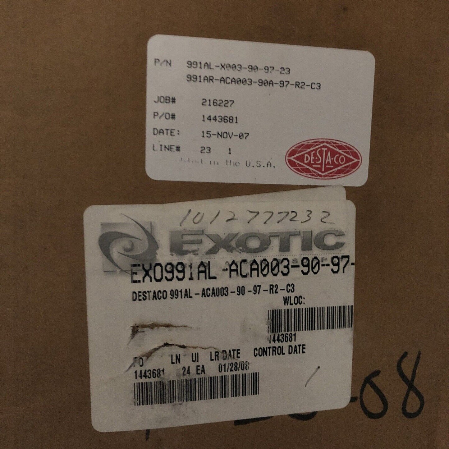 New Destaco 991Al-X003-90-97-23,Aca003,1025 Probe Pneumatic Actuator,3/8' Npt,Al