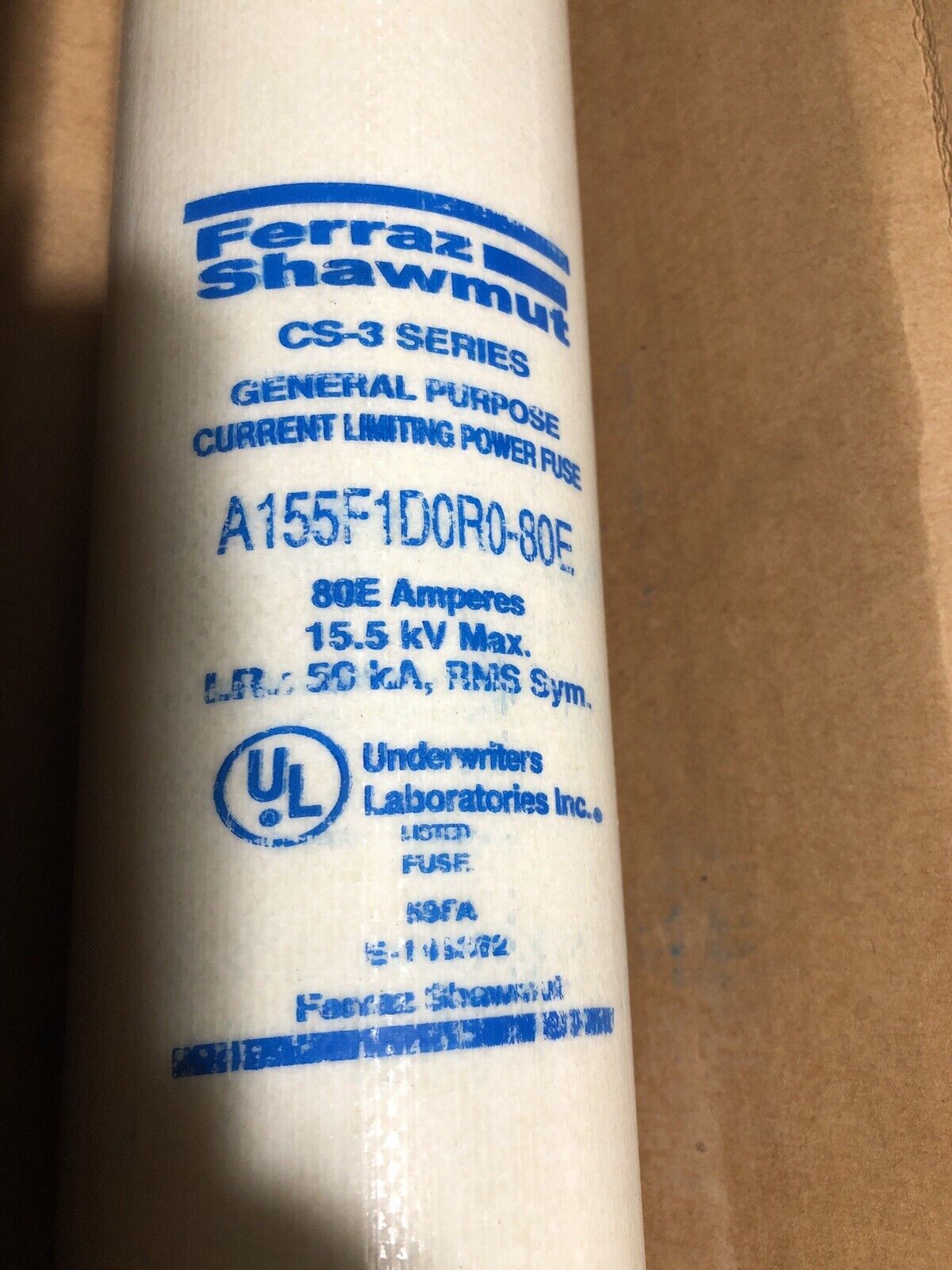 New Ferraz Shawmut 15.5 Kv 80E Rated Ferrulemin A155f1d0r0-80E,Bc