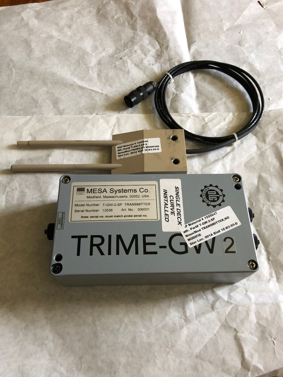Mesa Systems T-Gw-2-Sp Transmitter,Trime-Gw2,306001,T-Gw-2-Ab-S,1555648 Probe,Ay