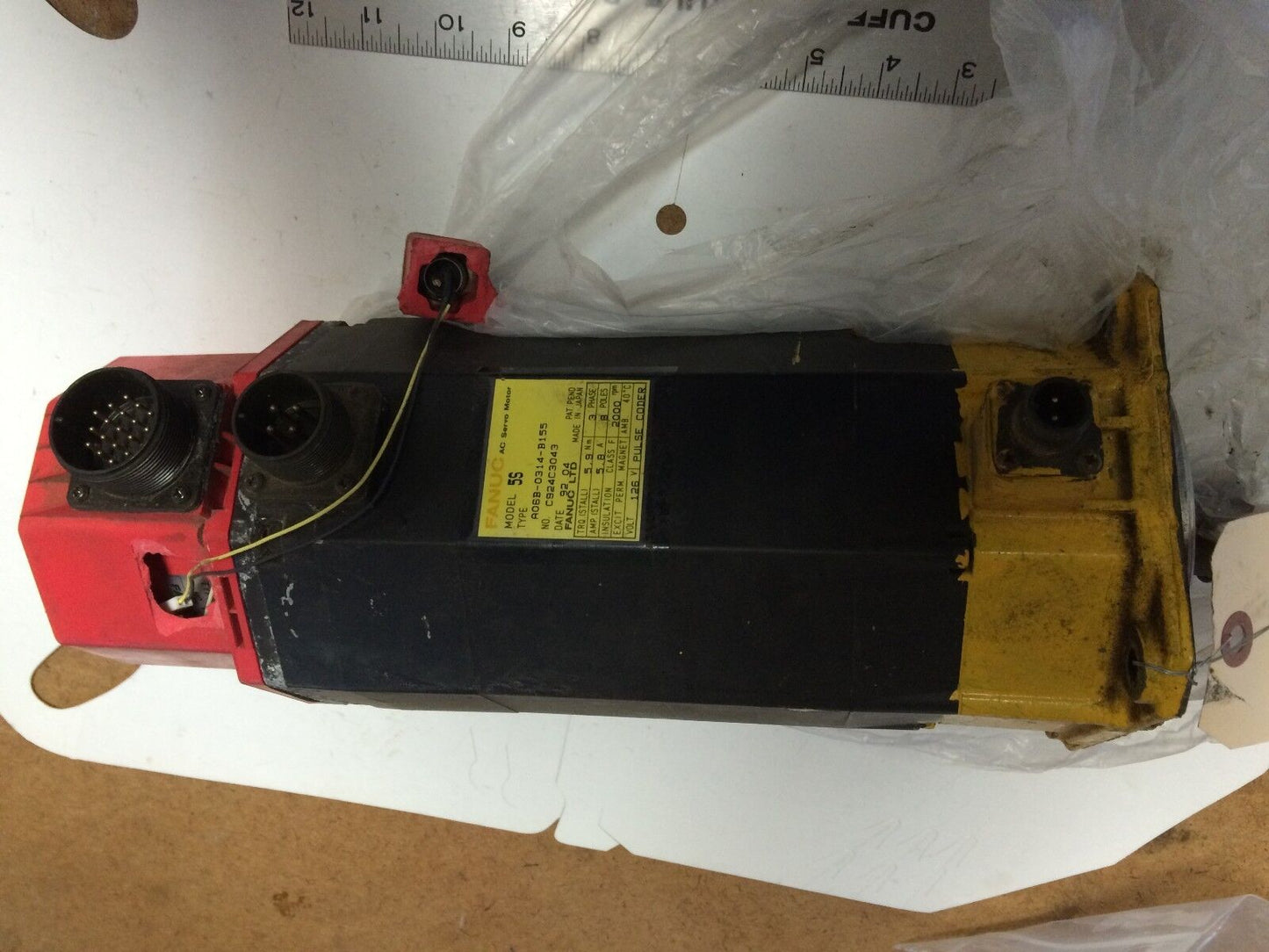 Fanuc A06b-0314-B155 Ac Servo Motor,3Ph,V,Rpm 2000,56,(A Plastic Is Damaged)Bw