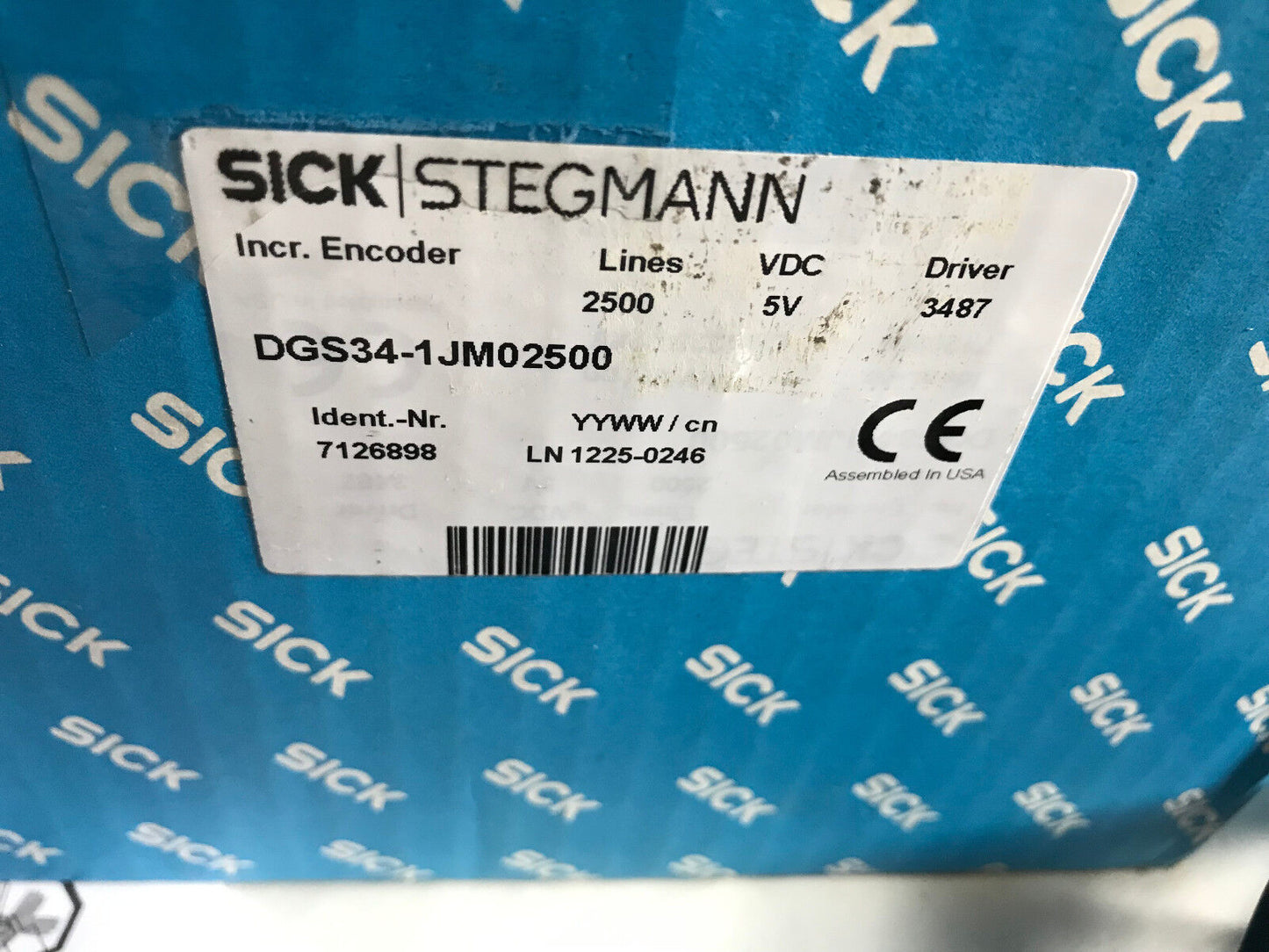 New Sick Stegmann,Dgs34-1Jm02500,1" Shaft, Encoder, 2500 Lines,Sr