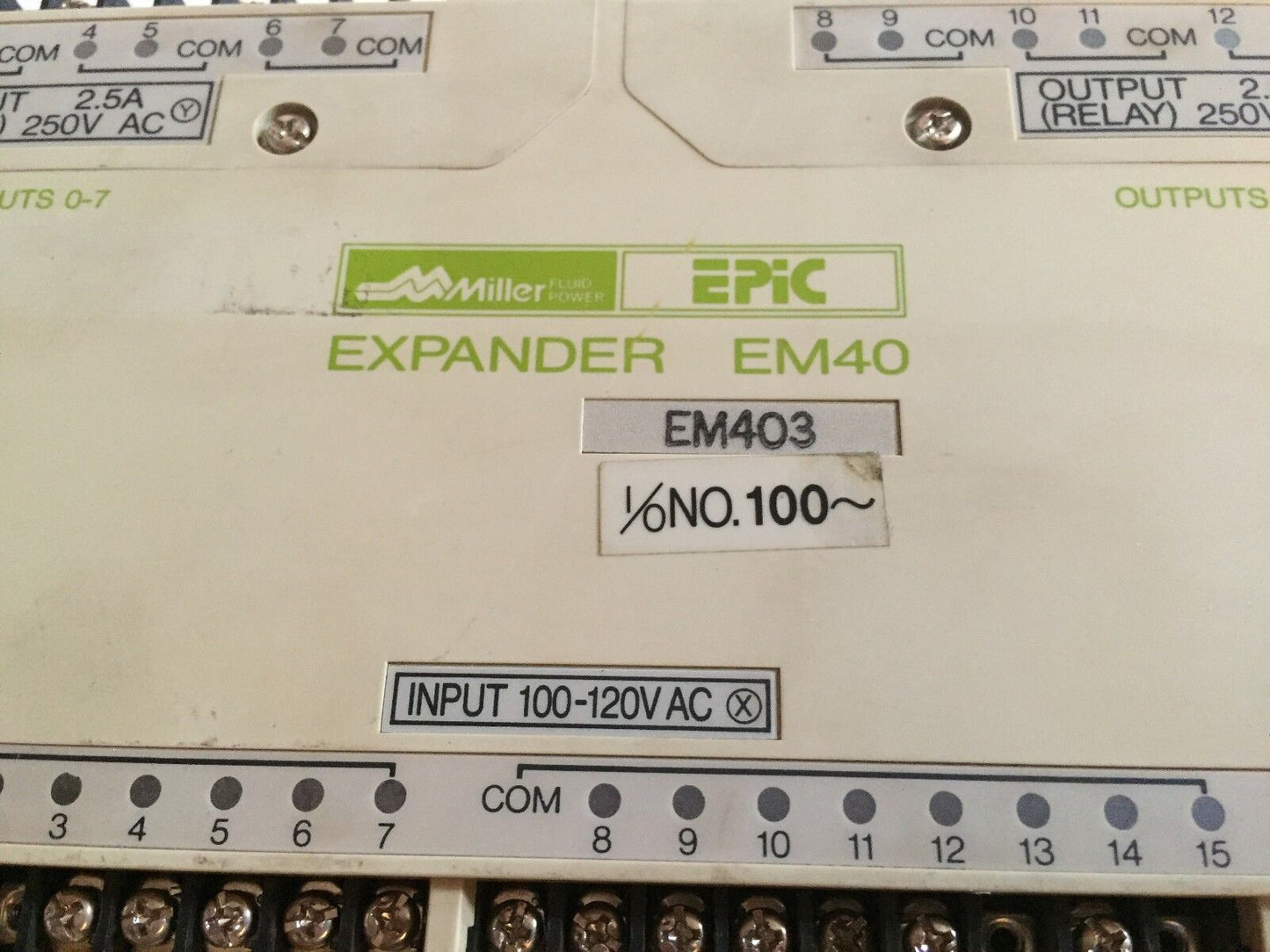 Miller Epic Expander Em40, Epic Em403 Fluid Power ,100-120Vac Apl4773101 ,Eh