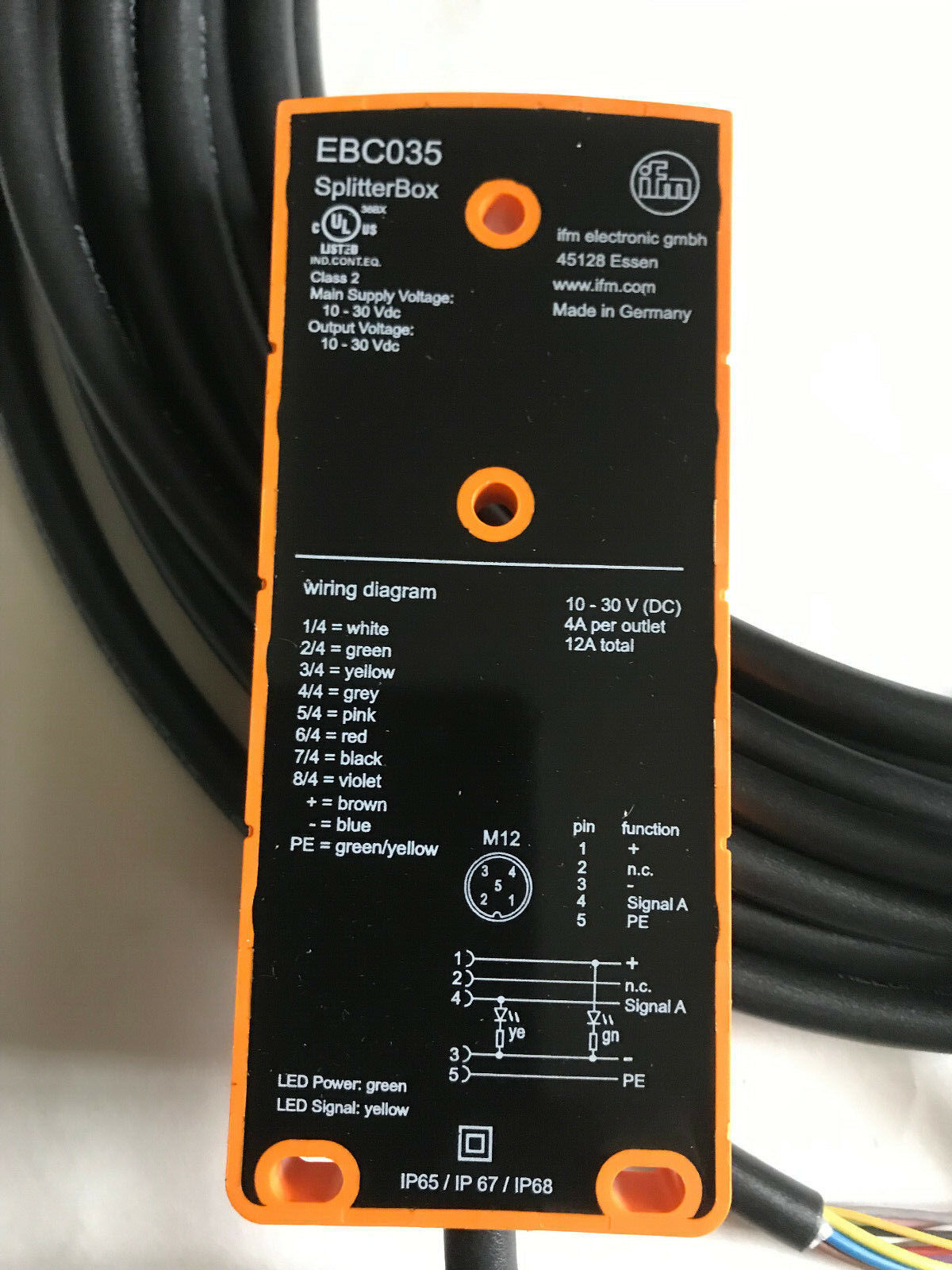 New Ifm Ebc035 Splitterbox W/ Helukabel E170315 Cable,Si