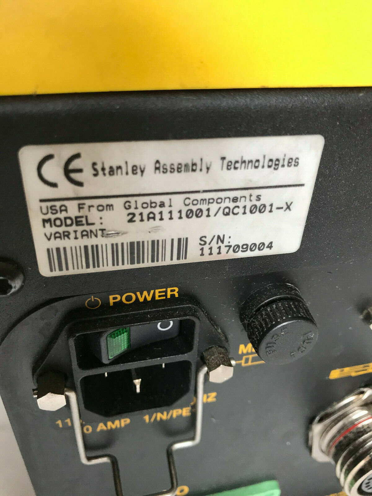 Stanley 21A111001/Qc1001-X Nutrunner Controller,Qpm Sn=111709004,Sd