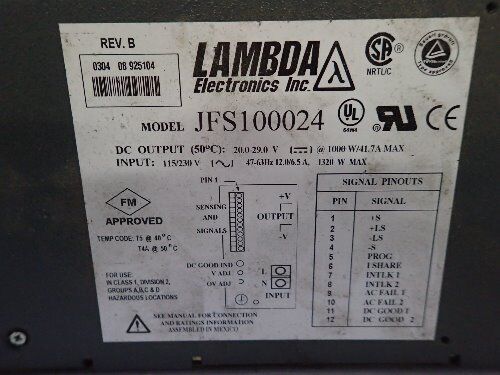 Lambda Electronics Jfs100024, Power Supply,Eh