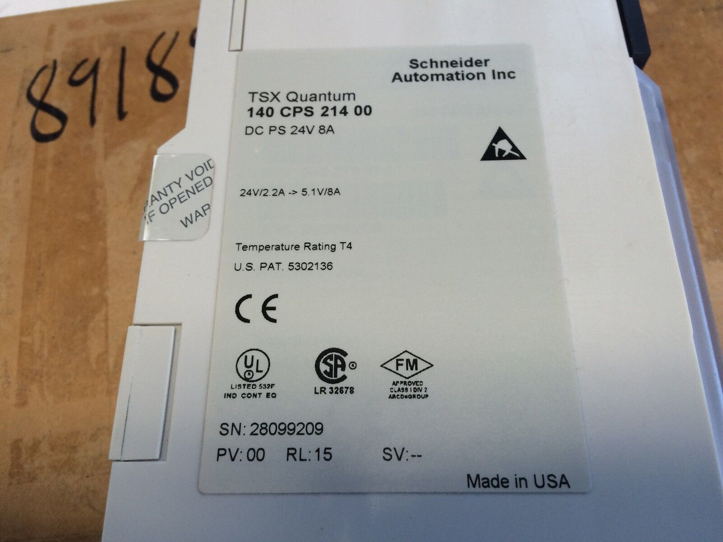 Schneider 140 Cps 214 00,8A 140-Cps-214-00,Tsx Quantum,Ps 24Vdc,140 Cps21400,Bw