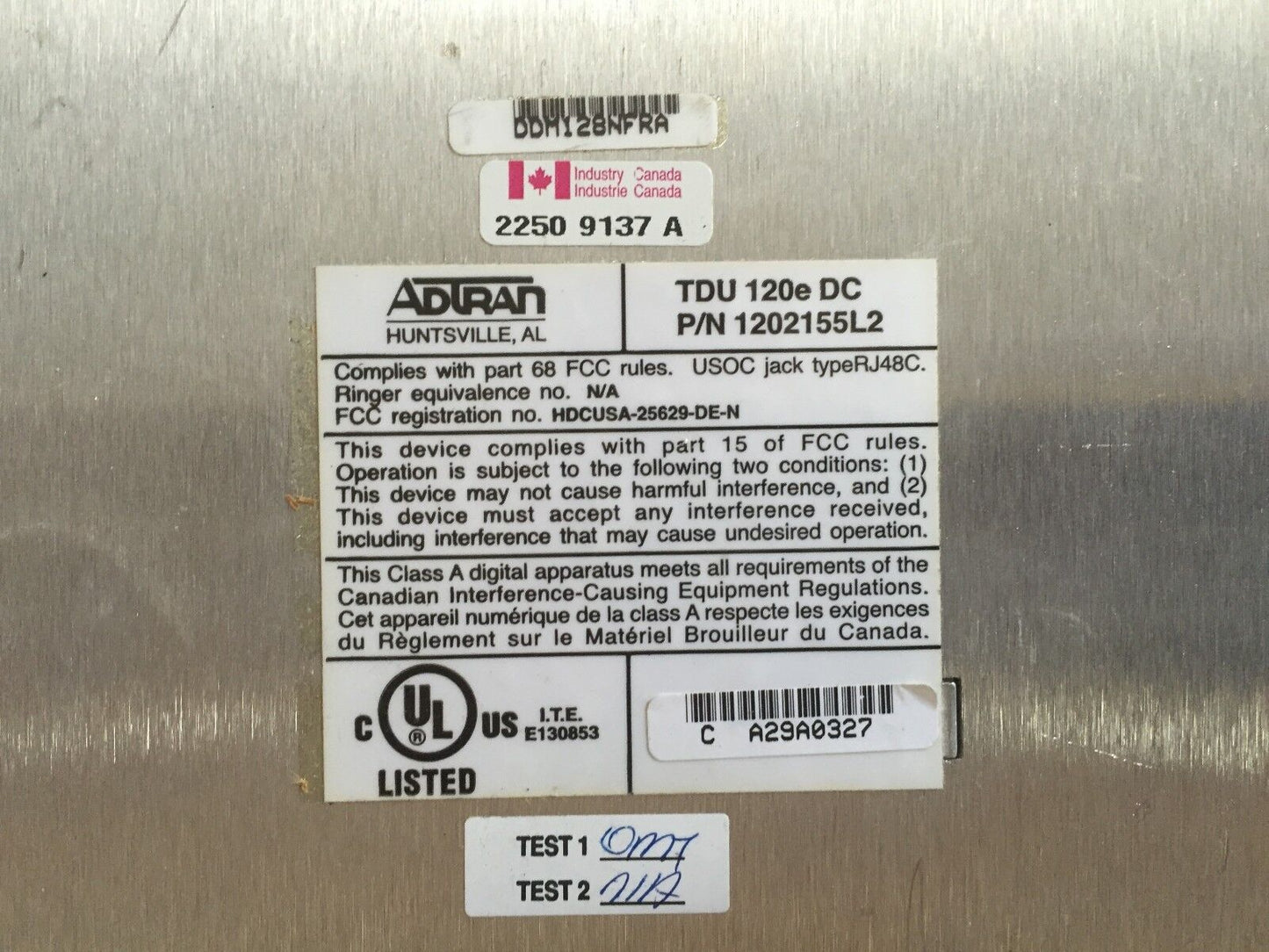 Adtran Tdu 120Edc,Telect 1202155L2, Module Tdu 120E Dc,Fb