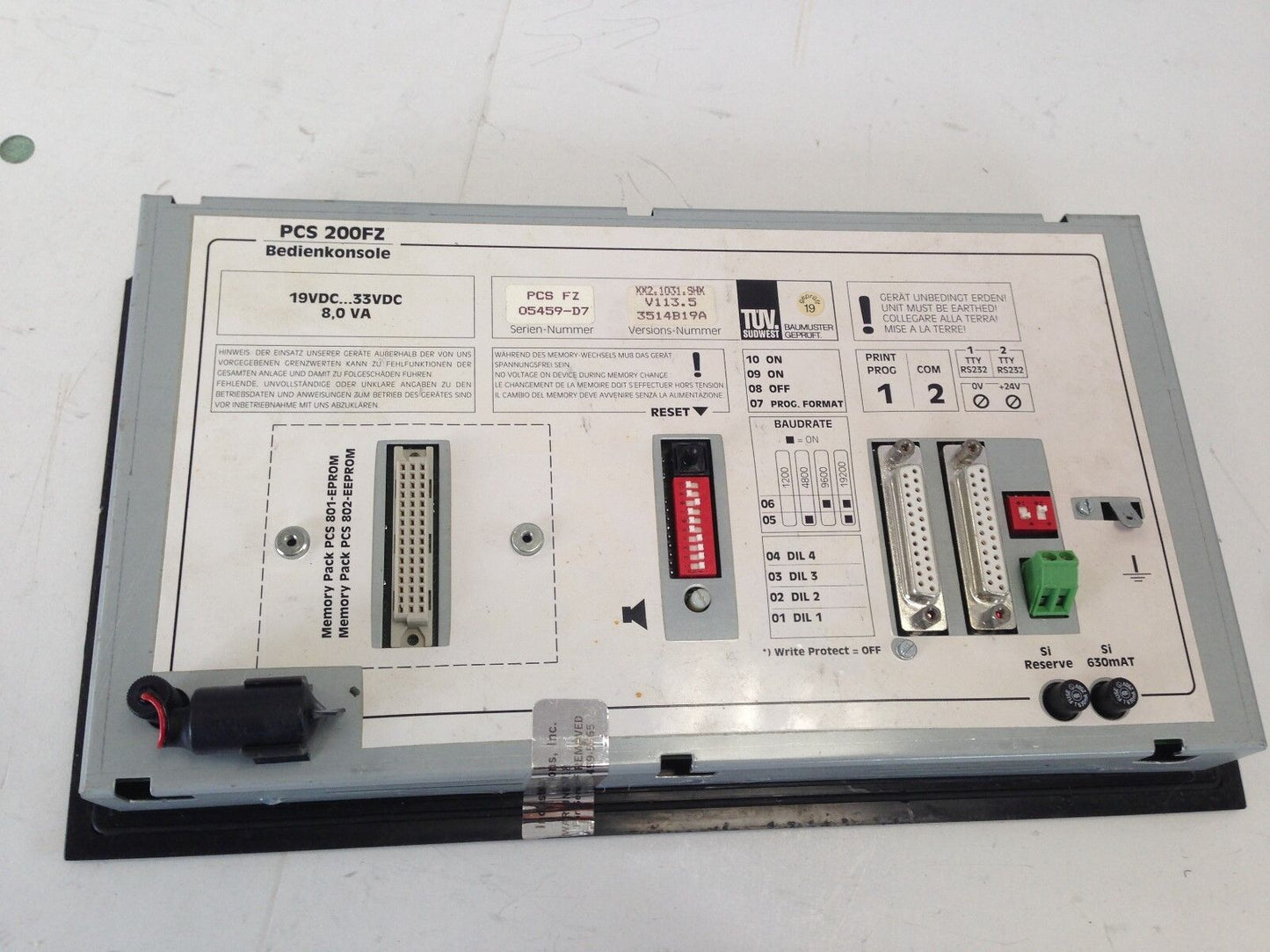 Lauer Systeme Pcs 200Fz Operator Control Panel,24 Vdc Pcs Fz,Xx2.1031.Shx,Ey