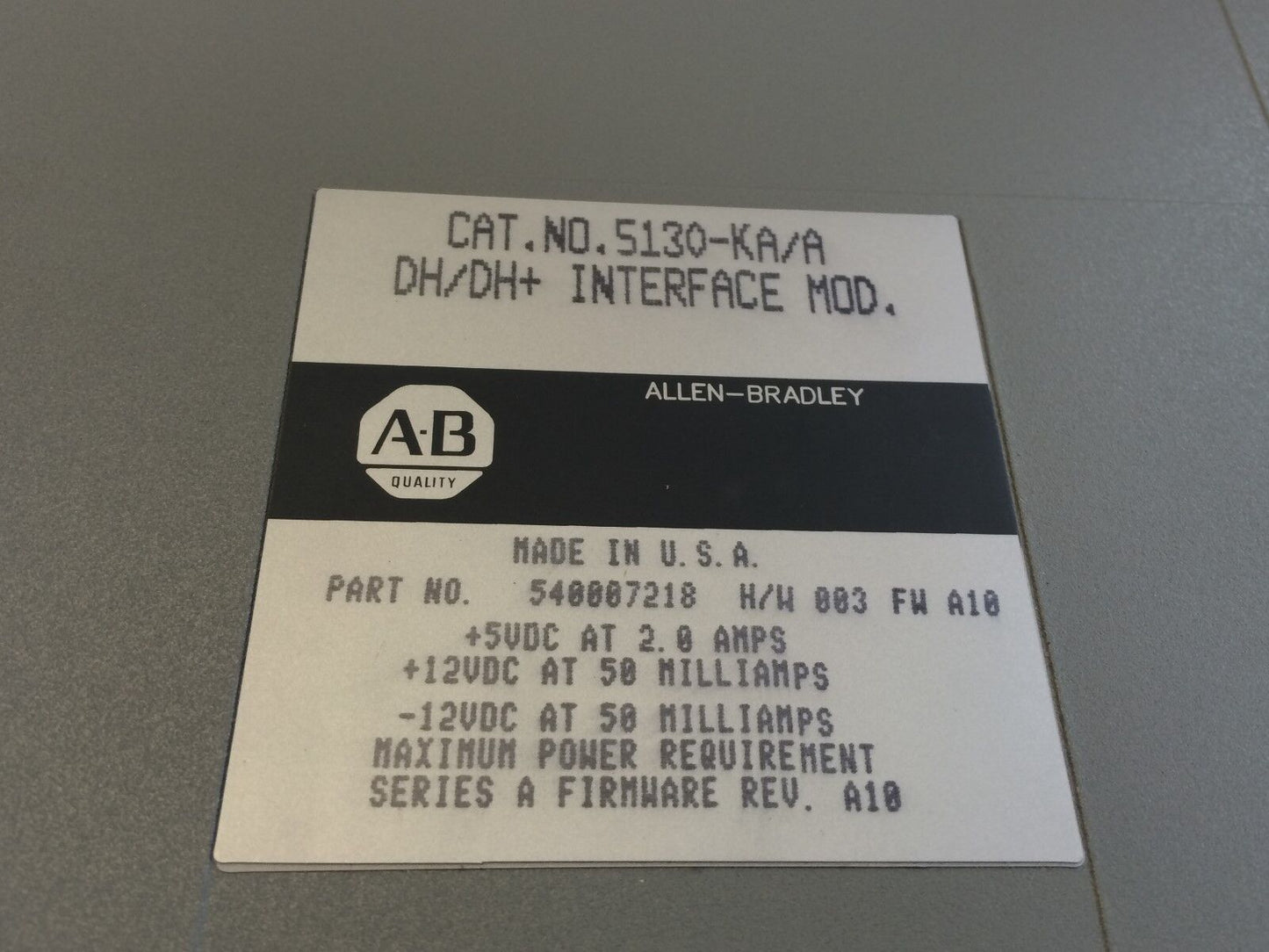 Allen-Bradley 5130-Ka/A Dh/Dh+ Interface Plc Module,Fj