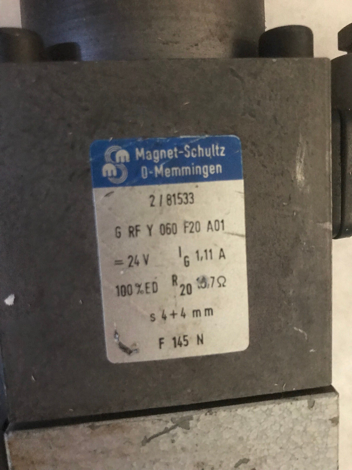 Wandfluh-Hydraulik Vws4d101-Tf Hydraulic Directional Valve,2/81533,24V,Te