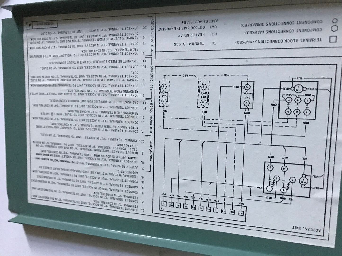 Carrier 5010402244,50Mq501072 Emergency Heat Package 50Rq 900301 Control Box,Ed
