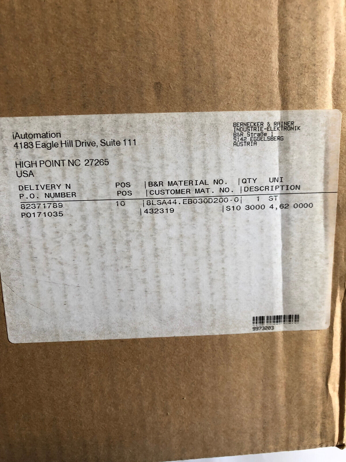 New B&R 8Lsa44.Eb030d200-0 Synchronous Servo Motor,M0nd1,3000Rpm,400V,Aa
