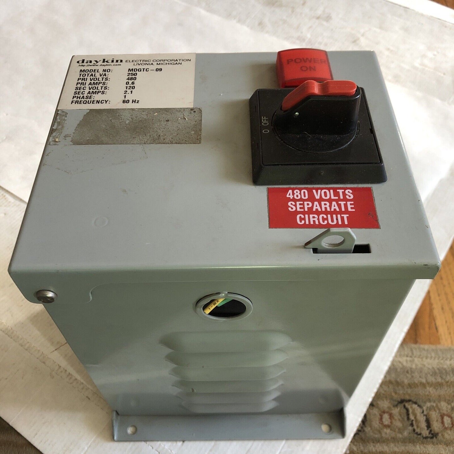 Mdgtc-09 Daykin Transformer 0.6Amp 250Va 480Vac 1 Phase 2.1 Amps,Av