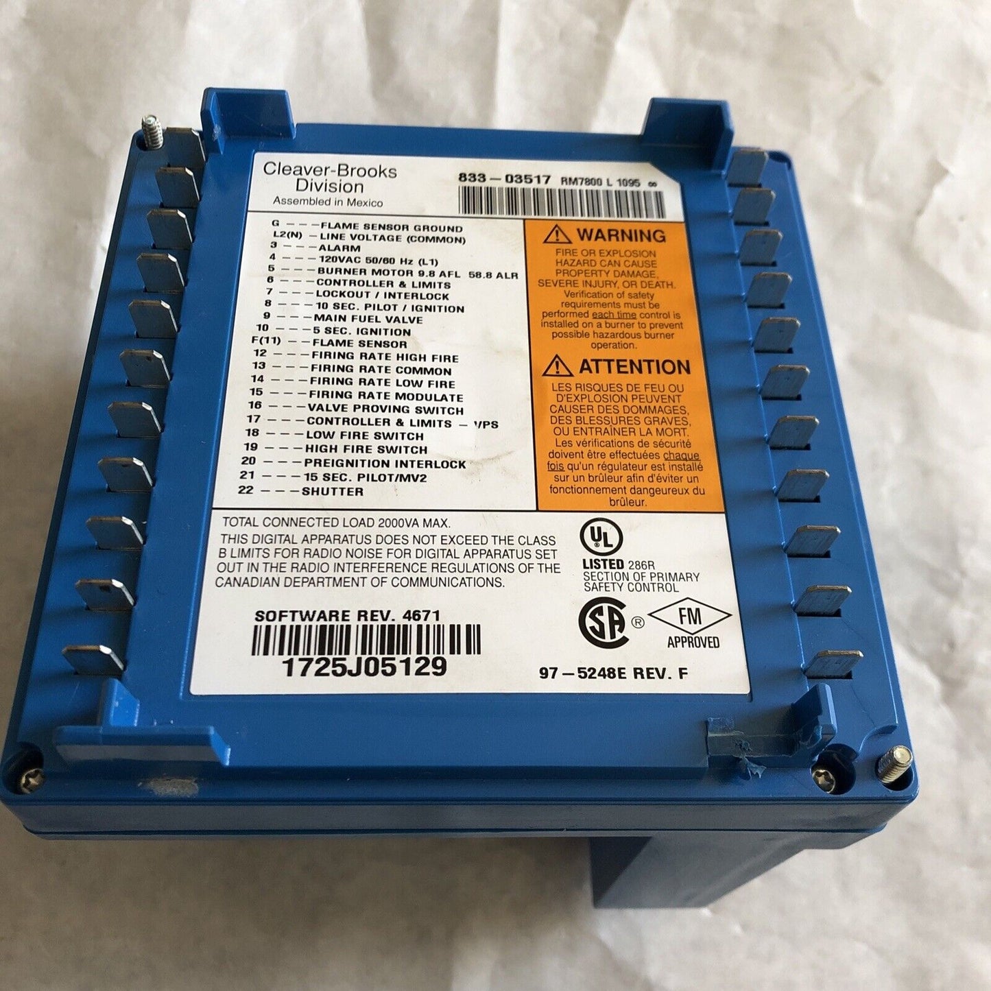 Cleaver Brooks 833-03517 Rm7800 L 1095,Cleaver Brooks 833-03517,Th,Eu