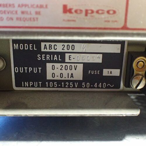 Kepco Abc 200 M Dc Power Supply,Kepco Abc 200 N,Sv