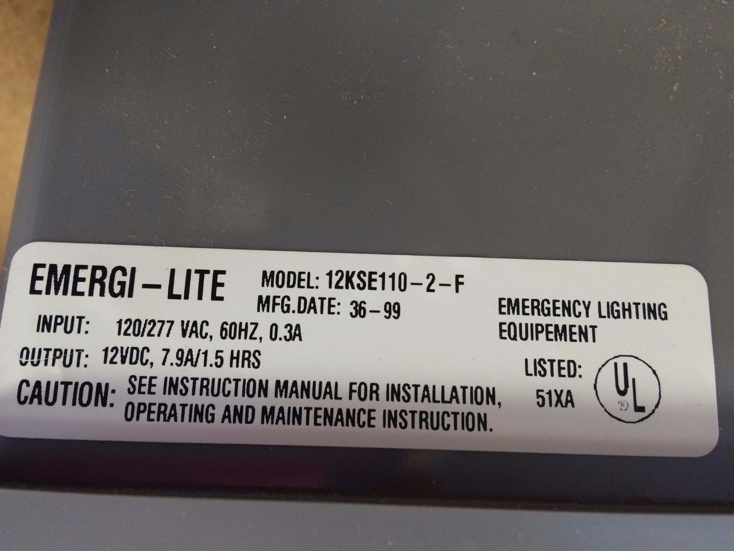 Emergi-Lite 12Kse110-2-F Emergency Light Fixture 120V (Light Holder Damaged),Tj