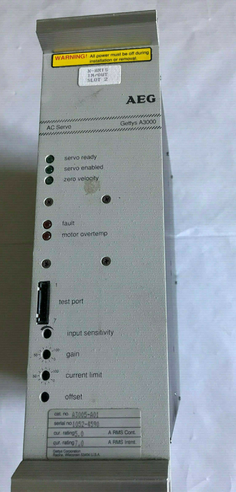 Aeg A3005-A01,Gettys A3000 Plc Controller,44-0087-102,11-0191-05,Th