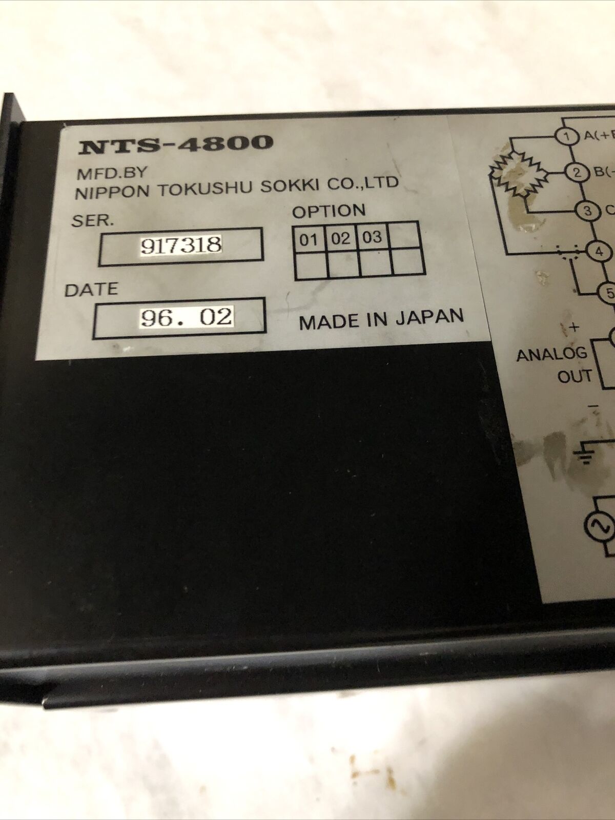 Nippon Tokushu Sokki Nts Nts-4800 Peak Indicator,Bq