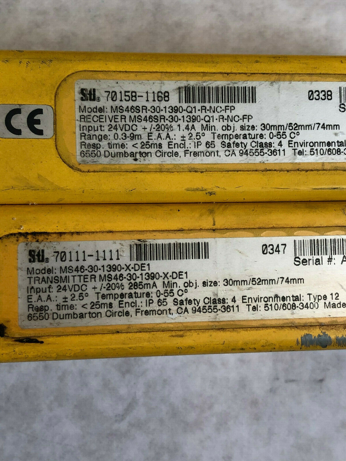 Sti 4600 Light Curtians,Ms46-30-1390-X-De1,Receiver,Ms46sr-30-1390-Q1-R-Nc-Fp,Su