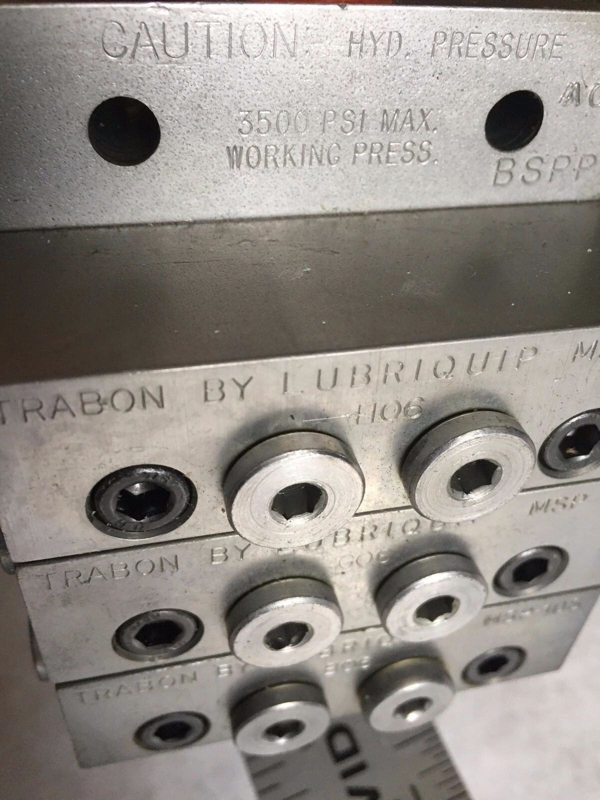 New Trabon Bspp Lubrquip Valve Manifold,Trabon Msp-35T, Msp-5T, Msp-10S,Bx