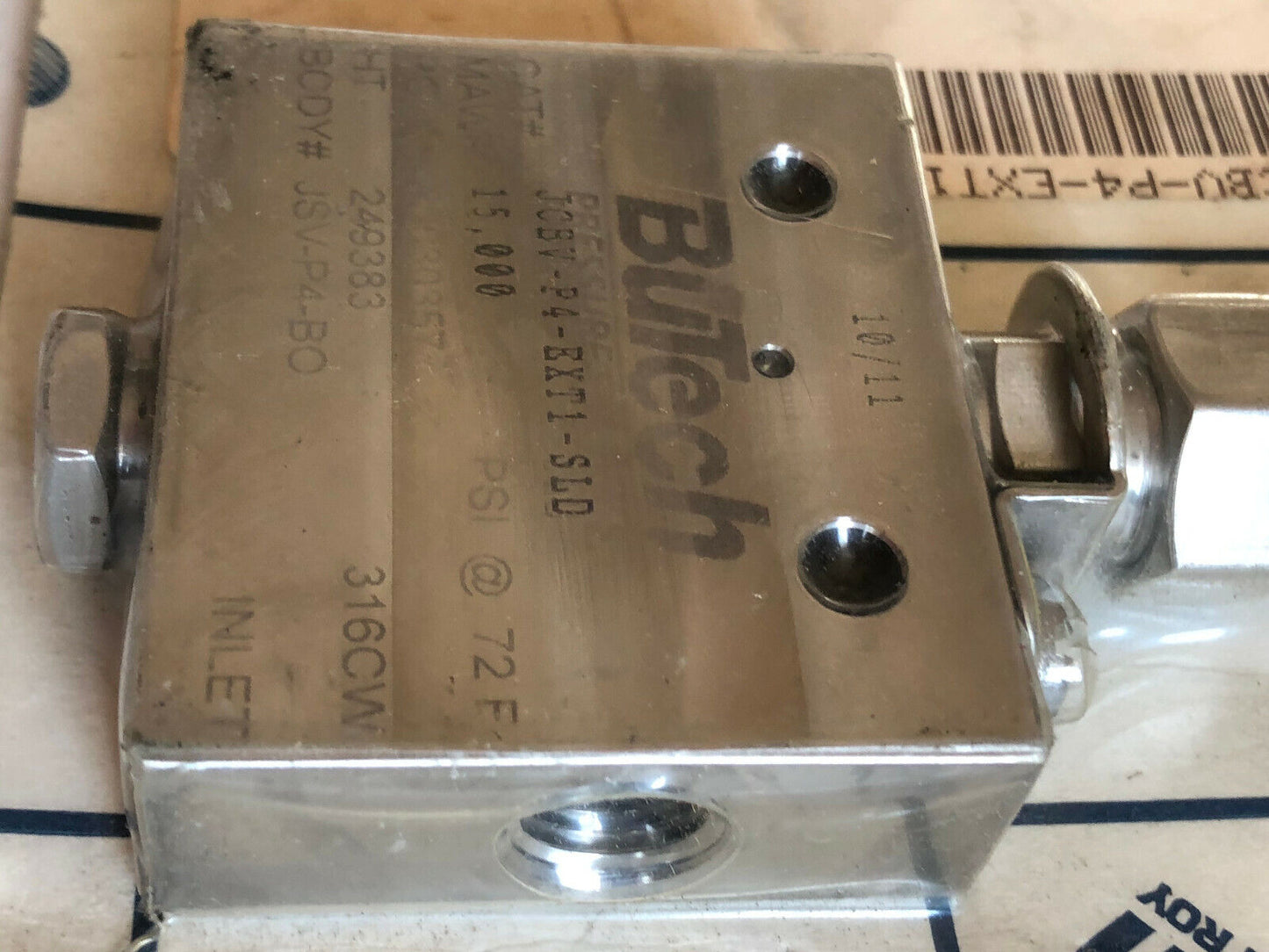 Butech Jcbv-P4-Ext1sld Butech Jsv-P4-Bo,15,000 High Pressure Valve 1/4" Npt,Fg