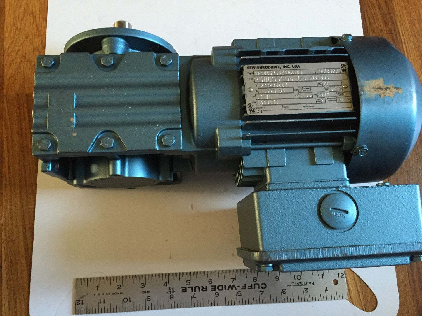 New Sew-Eurodrive Wf30dt71d4tfasd1,Tefc3ph Motor, .5Hp,1660:51Rpm 277/480V,Br