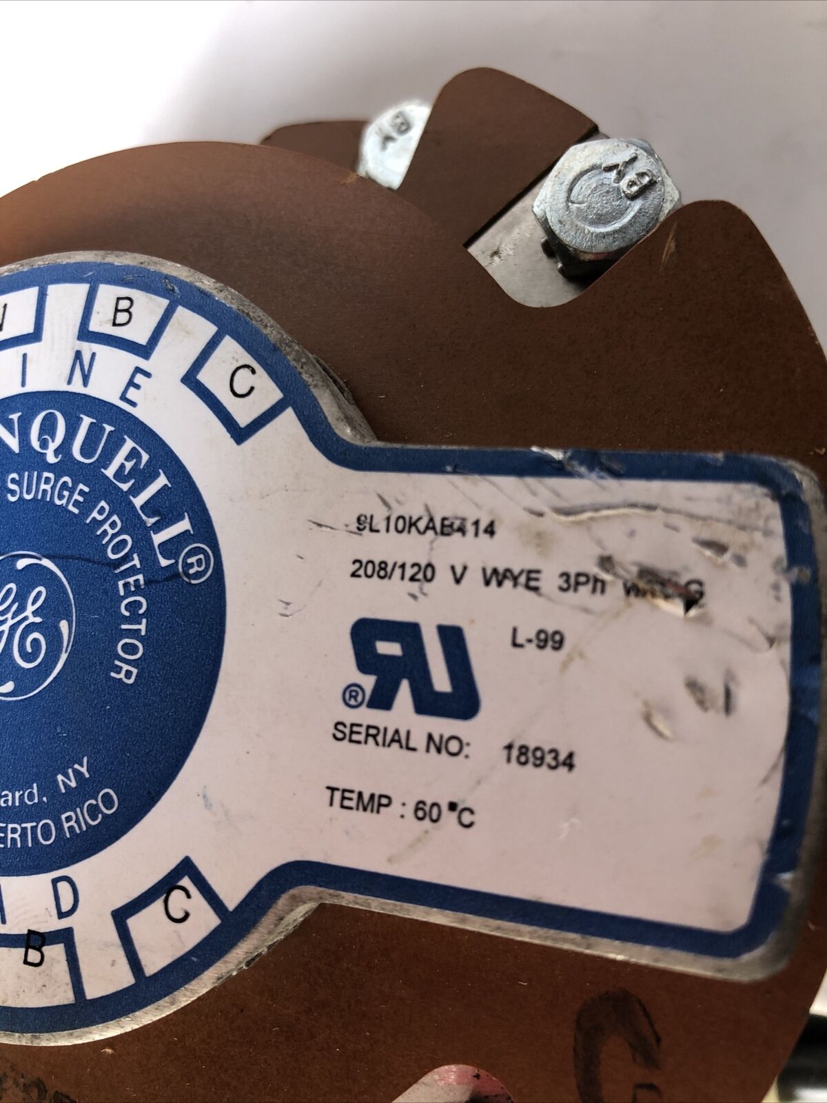 Ge 9L10kab414 General Electric Surge Supressor Tranquell High Energy,Fk