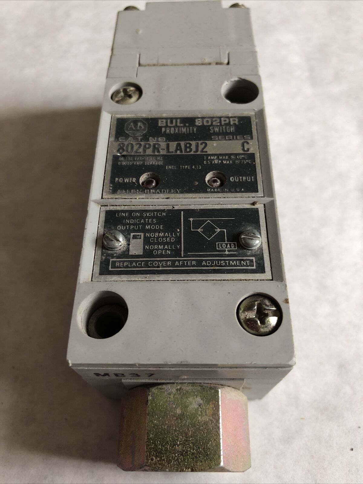 Allen Bradley 802Pr-Labj2, Ac, Ls Top Sn, 13Mm, Conduit Coupler,Db