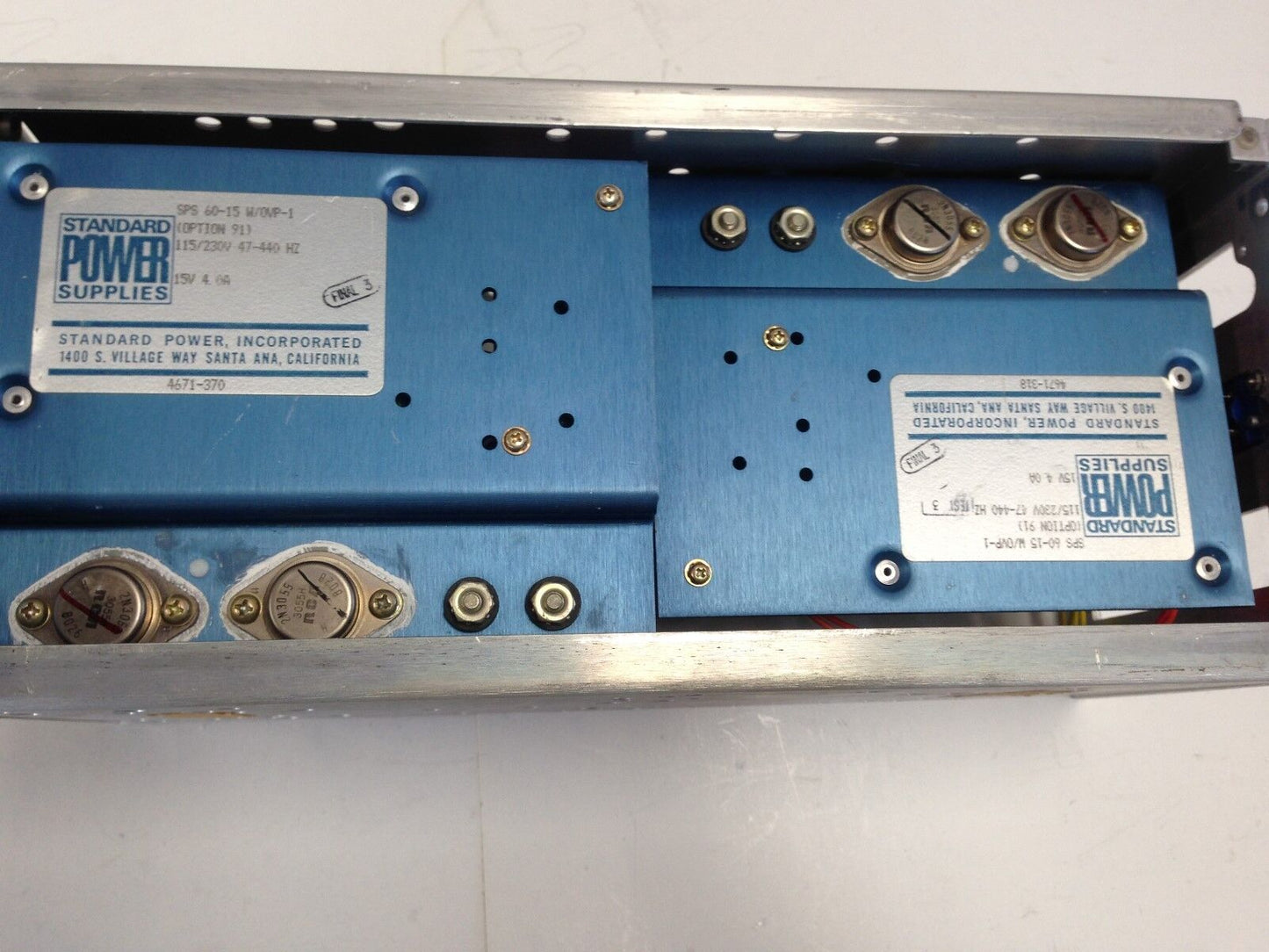 Esi 83562 +/-15V Power Supply W/2 Sps-60-15 W/Ovp-1, 15V, 4.0A,Dk